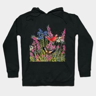 Wild meadow bathed in pink light Hoodie